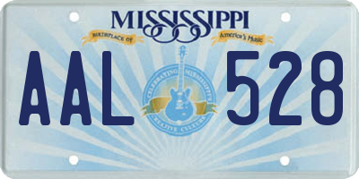 MS license plate AAL528