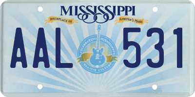 MS license plate AAL531