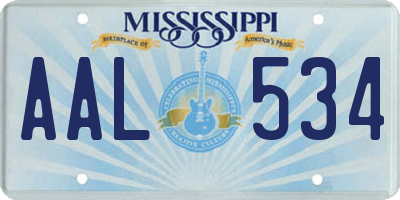 MS license plate AAL534