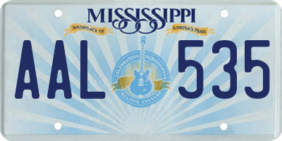 MS license plate AAL535