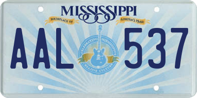 MS license plate AAL537