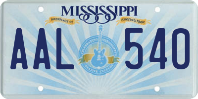 MS license plate AAL540