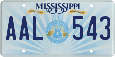 MS license plate AAL543