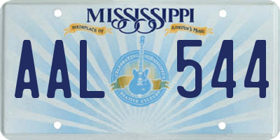 MS license plate AAL544