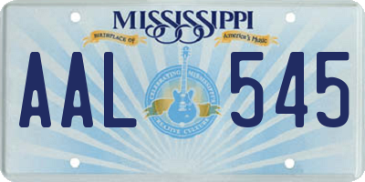 MS license plate AAL545