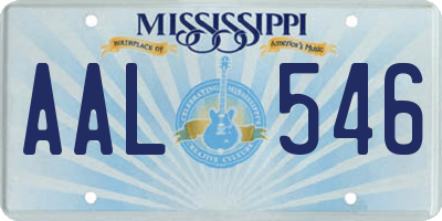 MS license plate AAL546