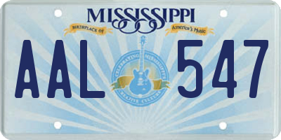 MS license plate AAL547