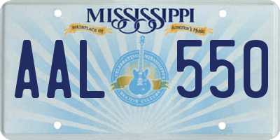 MS license plate AAL550