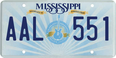 MS license plate AAL551