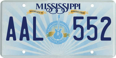 MS license plate AAL552