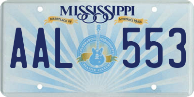 MS license plate AAL553