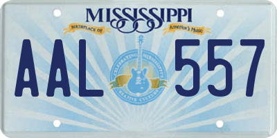 MS license plate AAL557