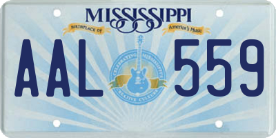 MS license plate AAL559