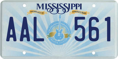 MS license plate AAL561