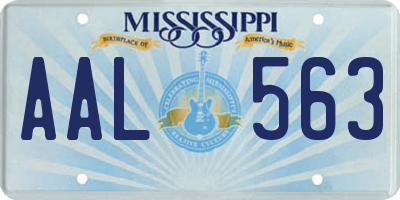 MS license plate AAL563