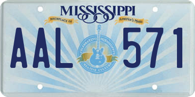 MS license plate AAL571