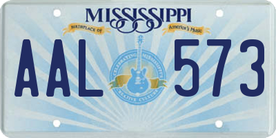 MS license plate AAL573