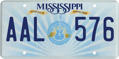 MS license plate AAL576