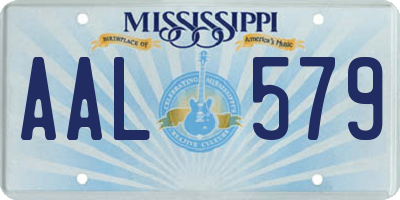 MS license plate AAL579