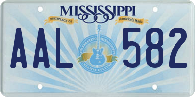 MS license plate AAL582