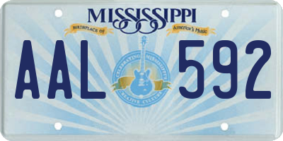 MS license plate AAL592