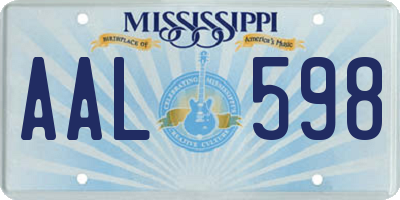 MS license plate AAL598