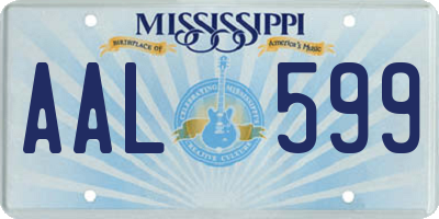 MS license plate AAL599