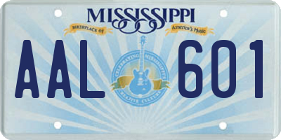 MS license plate AAL601