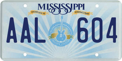 MS license plate AAL604