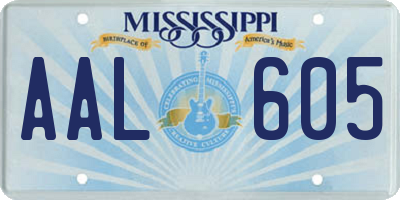 MS license plate AAL605