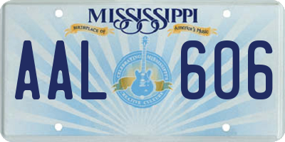 MS license plate AAL606