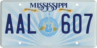 MS license plate AAL607