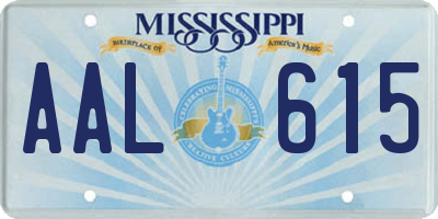 MS license plate AAL615