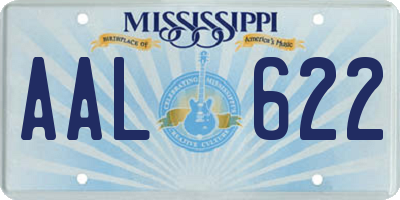 MS license plate AAL622