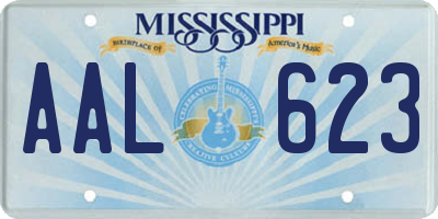 MS license plate AAL623