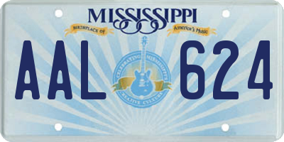 MS license plate AAL624