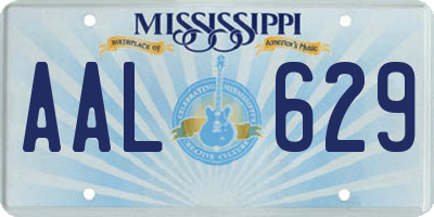 MS license plate AAL629