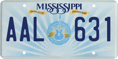 MS license plate AAL631