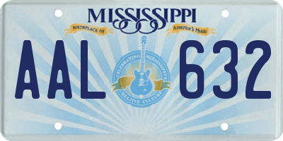 MS license plate AAL632