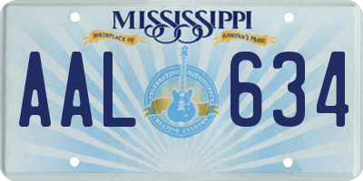 MS license plate AAL634