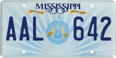 MS license plate AAL642