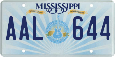 MS license plate AAL644