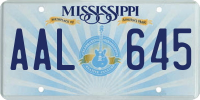 MS license plate AAL645