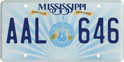 MS license plate AAL646