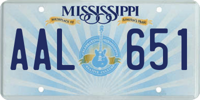 MS license plate AAL651