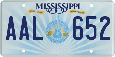 MS license plate AAL652