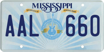 MS license plate AAL660