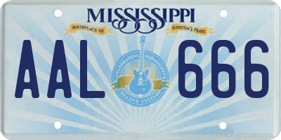 MS license plate AAL666