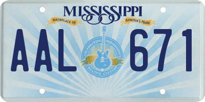MS license plate AAL671