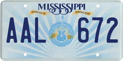 MS license plate AAL672